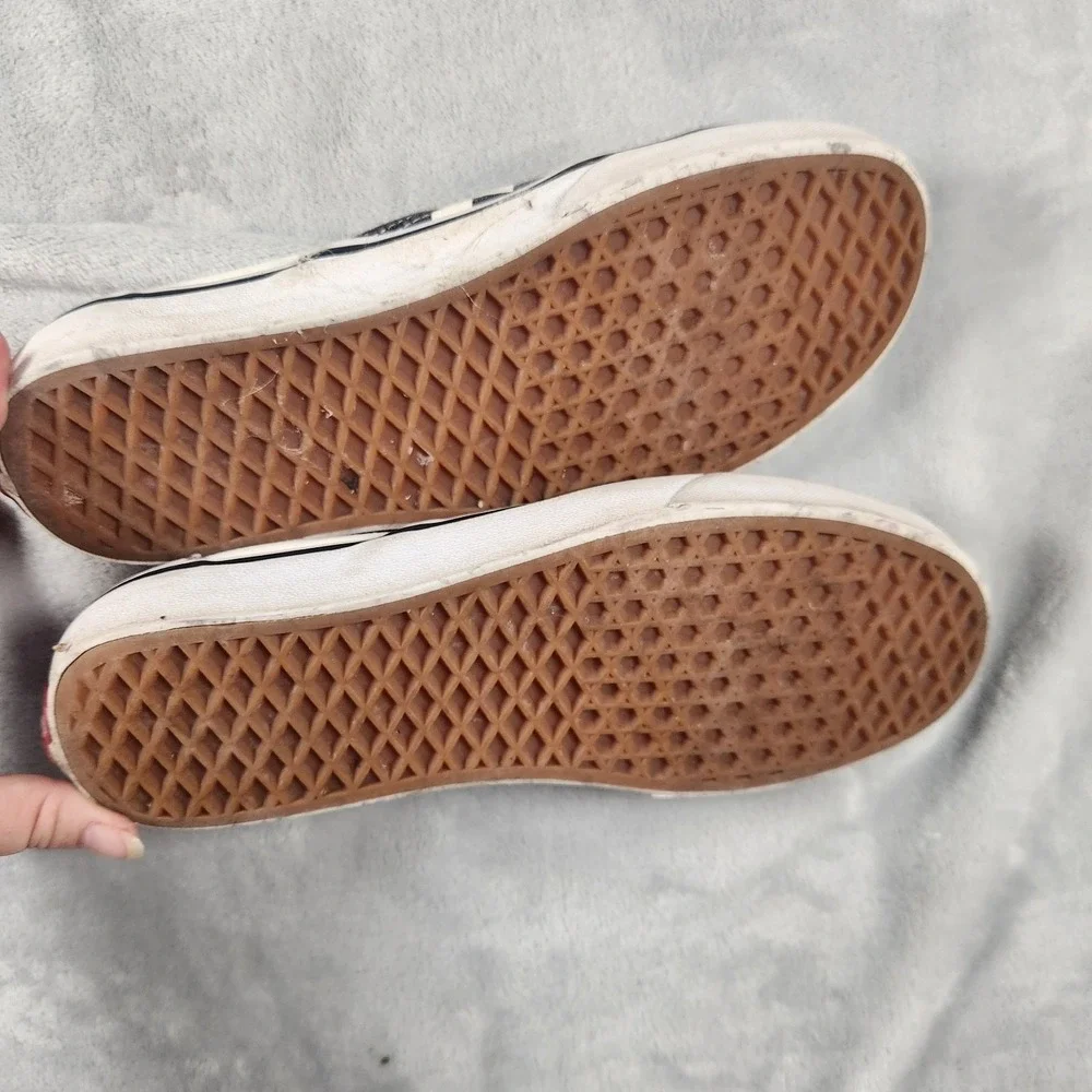 Vans Classic Slip-On Checkerboard Black White Skate Shoes Men's Size 9 Casual